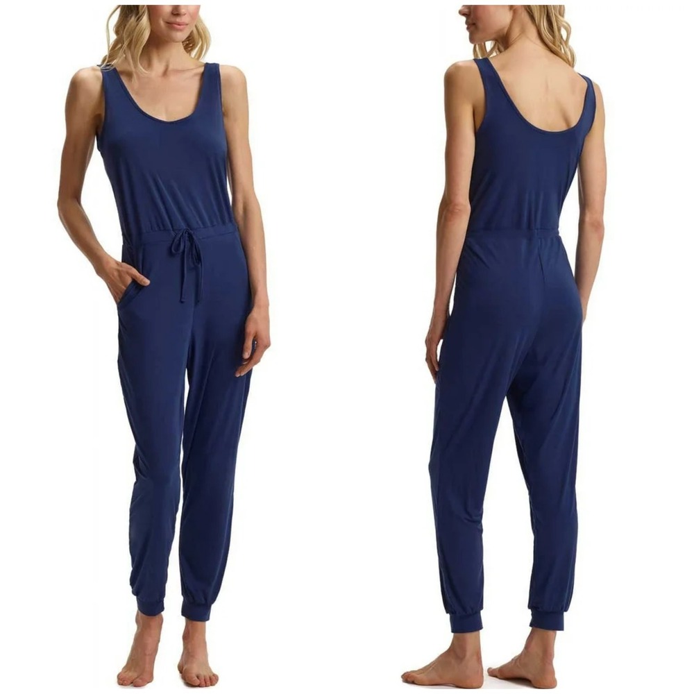 Commando Womens Butter Tank Jumpsuit Size XS Navy Blue Micro Modal Lounge Cozy